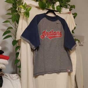 Nike Gray and Navy Indians Tee